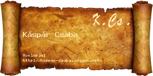 Káspár Csaba névjegykártya